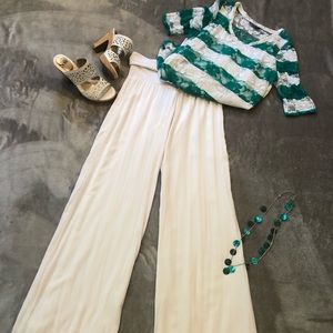 NWT White High Waisted Palazzo Pants